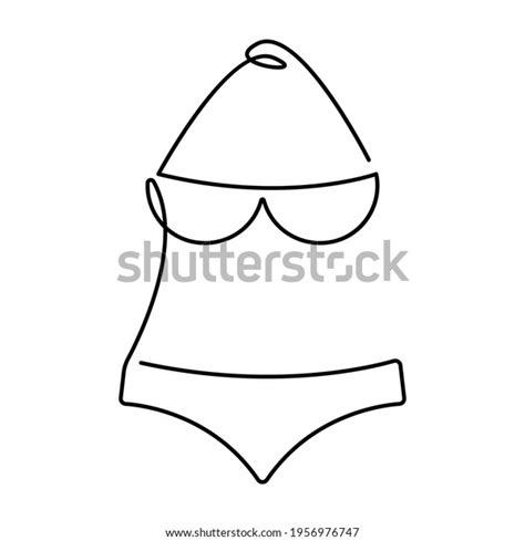 Isolated Continuous Line Drawing Bikini Lingerie Stock Vector Royalty Free