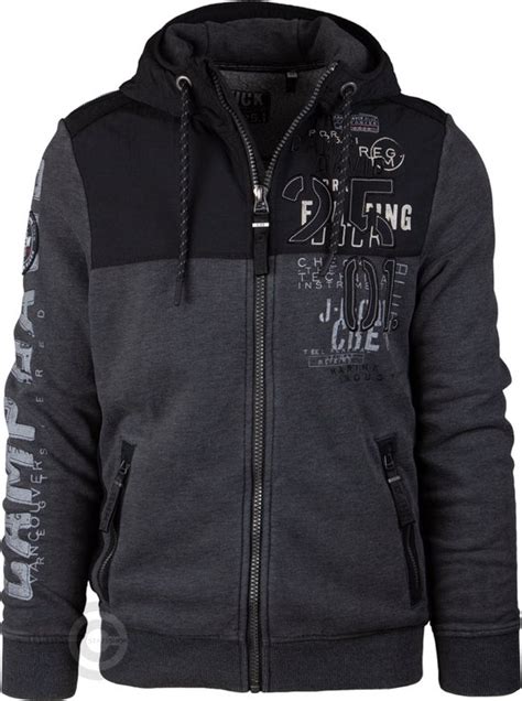 Camp David Hooded Sweatjack Blue Crew Zwart Xl