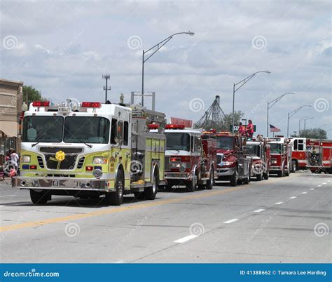 Fire Trucks in a Parade in Small Town America Editorial Photography ...