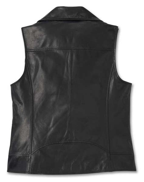 Harley Davidson® Womens Eclipse Asymmetrical Leather Vest Black