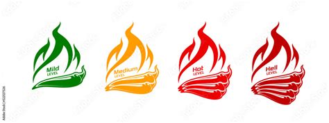 Spicy Level Labels Hot Spice Tabasco Or Ketchup Sauce Capsaicin Level Meter Chili Pepper