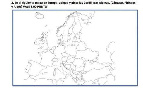 en el mapa de Europa señale Caucaso Pirineos y Alpes por favor ayuda