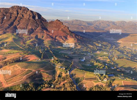 South Africa Western Cape Stellenbosch Aerial View Of Simonsberg