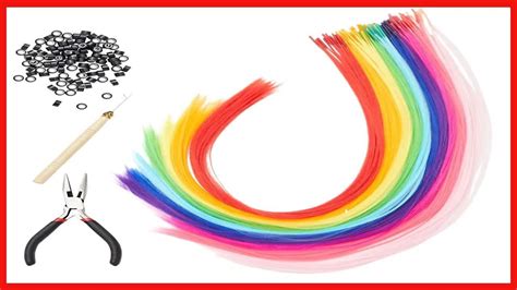 Great Product Rainbow Hair Extensions Kit 100 Synthetic Strands In