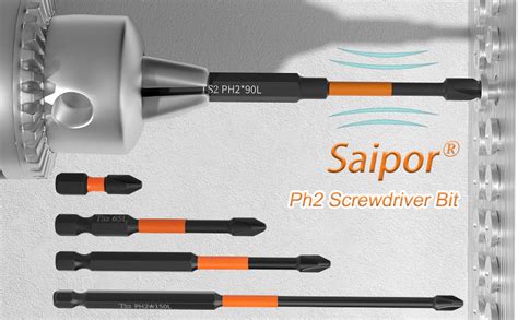 Saipor 8pcs 2 Phillips Magnetic Screwdriver Bit Set Ph2 Bits 14 Inch