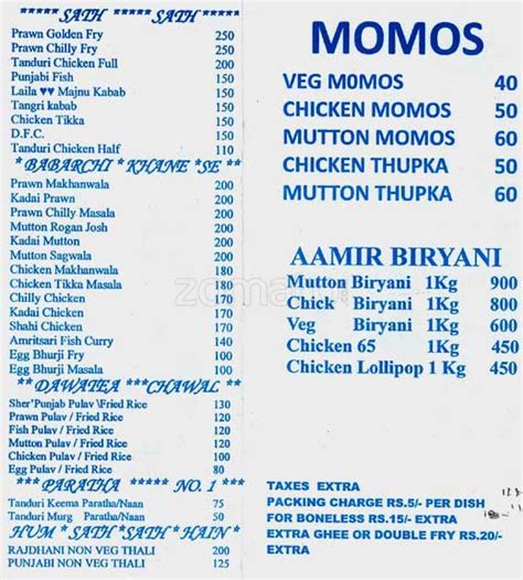 Menu At Momos Chennai 354 Anna Salai
