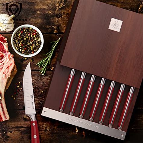 Dalstrong Steak Knife Set With Modular Storage Block 5 Straight Edge Blade Gladiator Series