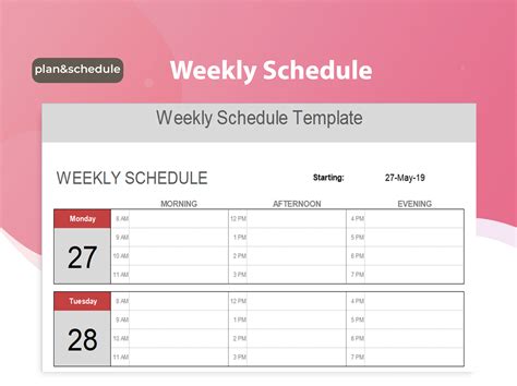 Excel Of Simple Weekly Calendar Xlsx Wps Free Templates