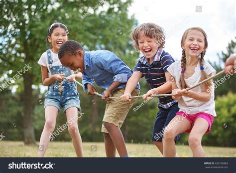 Children Playing Tug War Park Stock Photo 459100483 | Shutterstock