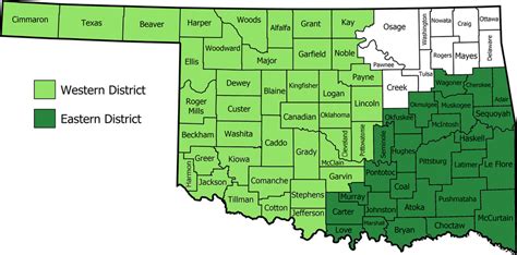 Counties in the Eastern District and District Map