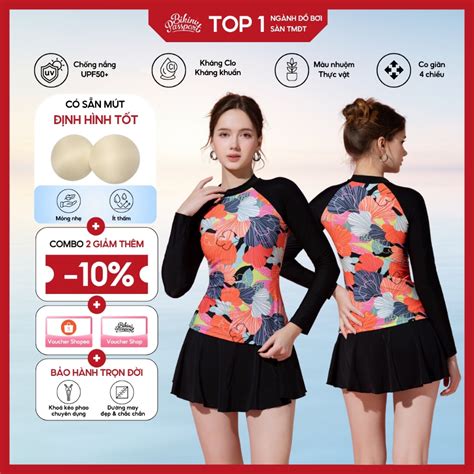Áo bơi LẺ Nữ BIKINI PASSPORT kiểu dáng tay dài màu Floral BS FLO Shopee Việt Nam