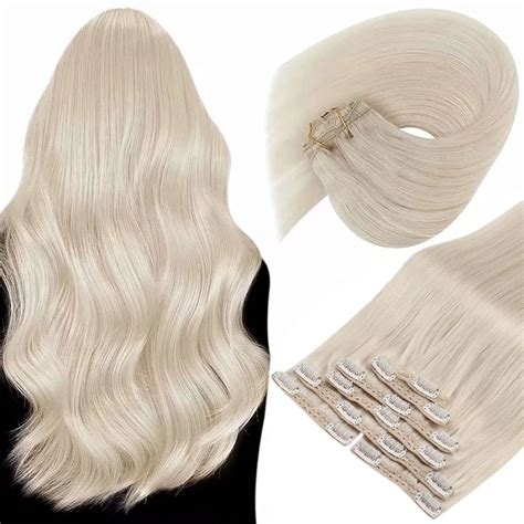 Amazon Sunny Clip In Hair Extensions Blonde Clip In Human Hair