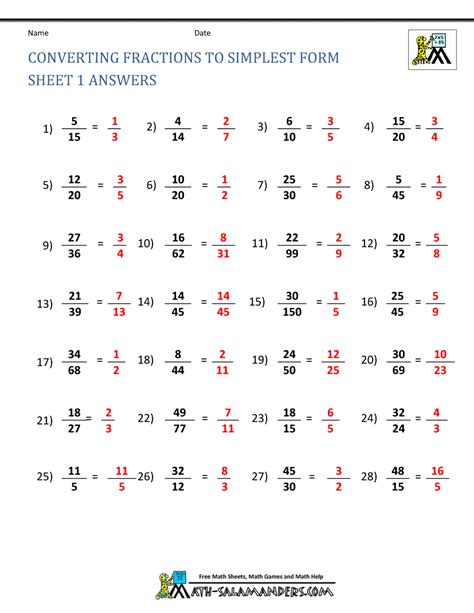 Simplest Form Multiplying Fractions