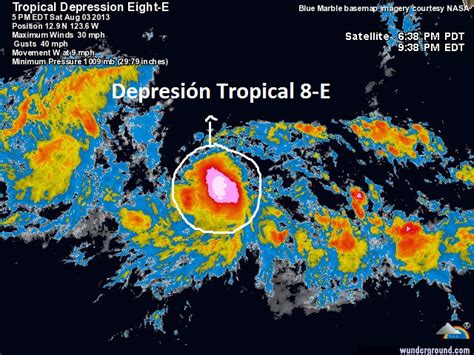 Depresión Tropical 8 E Se Forma En El Pacífico Sin Ser Amenaza Para