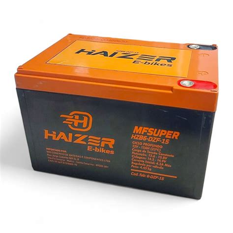 Bateria de Chumbo Ácido 12v 15ah HZB6 DZF 15 Haizer Peças Componentes