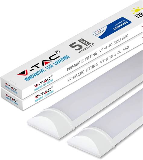 V TAC 10W 1ft LED Batten Fittings Integrated Tube Lamp 4000K Day White