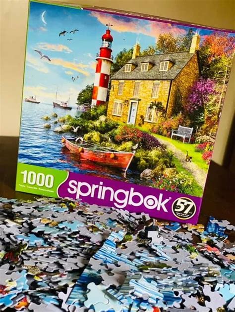 The Cottage Lighthouse 1000 Pieces Springbok Puzzle Warehouse