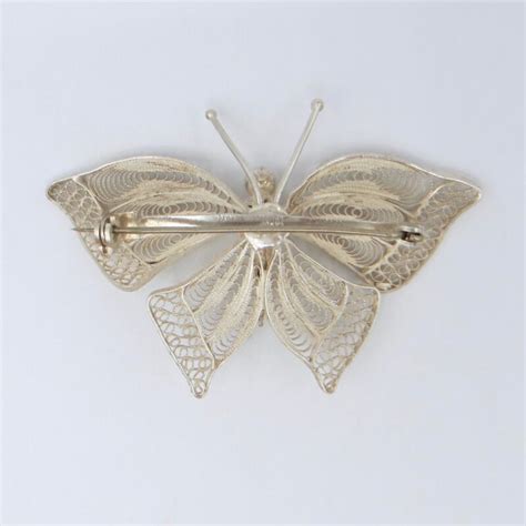 Silver Filigree Butterfly Brooch Antiques On Queen