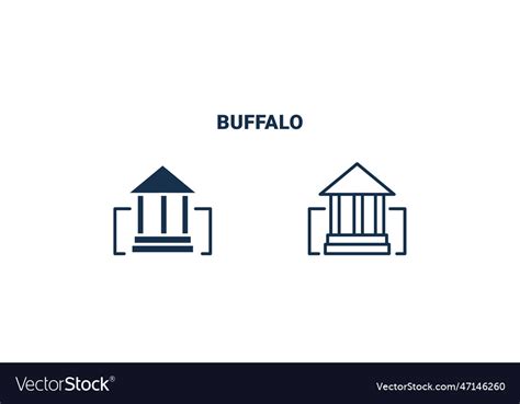 Buffalo Icon Outline And Filled Buffalo Icon From Vector Image