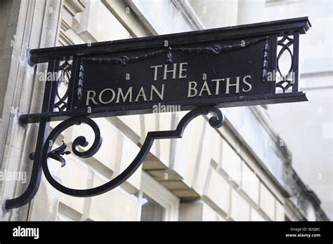 Roman Baths Entrance Sign Bath Avon England Uk Stock Photo Alamy