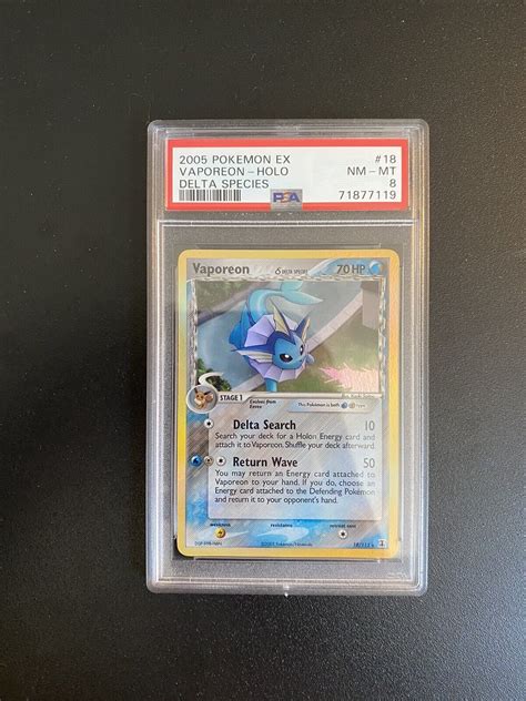 Stamped Vaporeon Psa Ex Delta Species Holo Pokemon