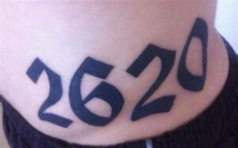 Old English Font Number Tattoo