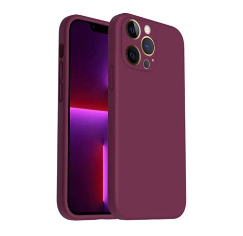 Etui do iPhone 13 Pro silikonowe z mikrofibrą soft touch z osłoną na