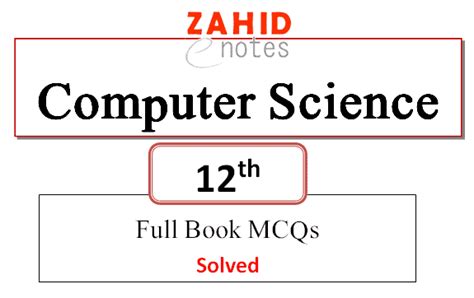 2nd Year Computer Science Mcqs With Answers Pdf Download Zahid Notes