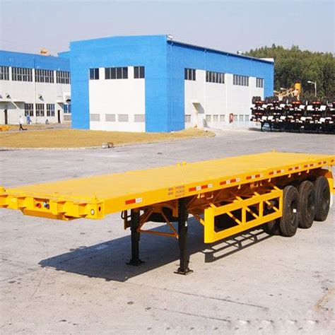 3 Axle 20FT 40FT Container Transport Flatbed Tractor Trailer Flat Bed