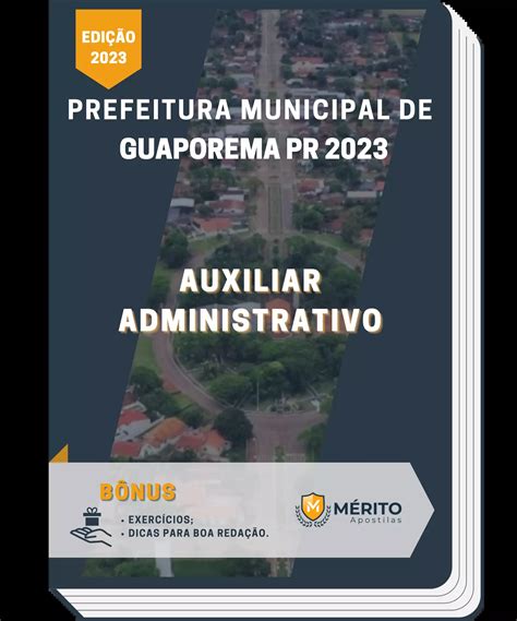 Apostila Auxiliar Administrativo Prefeitura De Guaporema PR 2023