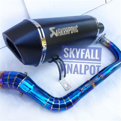 Knalpot Racing AKRAPOVIC PIPA BIRU XMAX PCX AEROX LEXY NMAX VARIO ADV