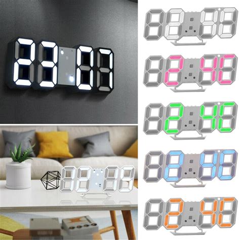 3D LED Wandklok Modern Digitale Tafel Klok Alarm N Grandado