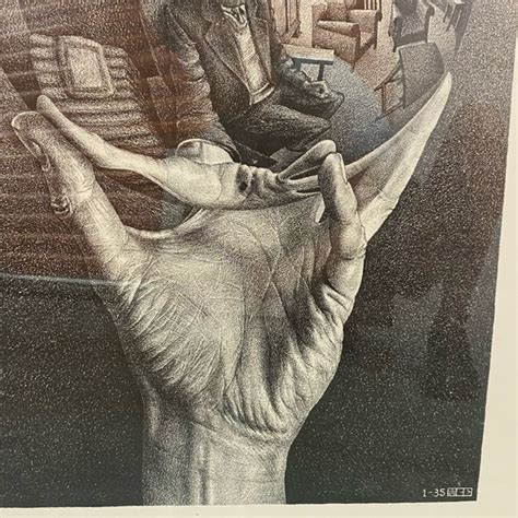 Art Rare Mc Escher Art Hand With Reflecting Sphere Poshmark