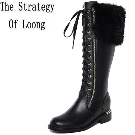 Women Long Boots 2016 Winter New Arrival Genuine Leather Knight Boots