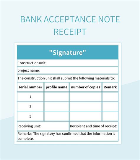 Free Bank Acceptance Templates For Google Sheets And Microsoft Excel