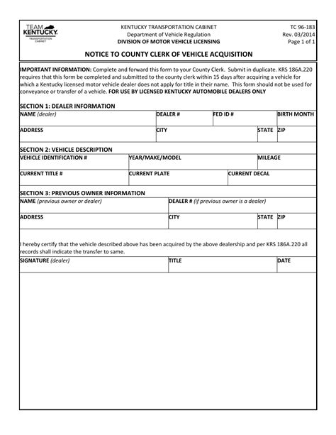 Form Tc96 183 Fill Out Sign Online And Download Printable Pdf Kentucky Templateroller