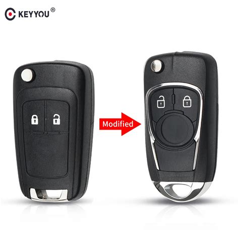 KEYYOU 2 Buttons Modified Flip Folding Remote Car Key Shell Keyless