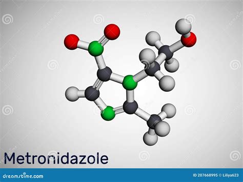 Metronidazole Antiprotozoal Medication Molecule It Is Antibiotic