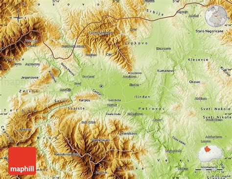 Physical Map of Skopje