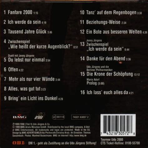 Ich Werde Da Sein Udo Jurgens Cd Album Muziek Bol