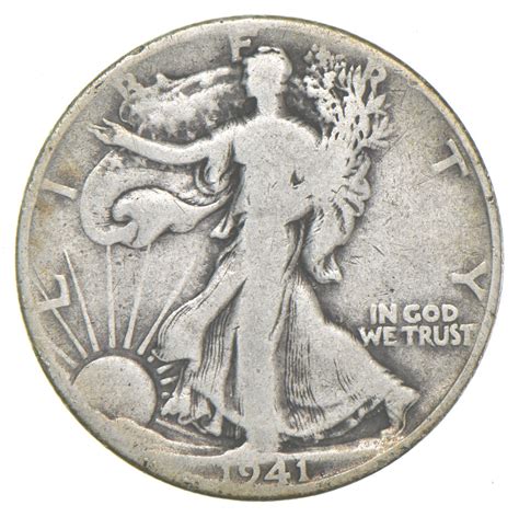 1941 D Walking Liberty 90 Silver US Half Dollar Property Room