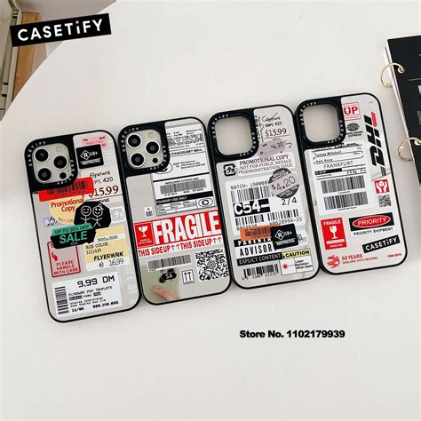 Casetify 물류 라벨 미러 케이스 아이폰 12 13 14 프로 13 미니 11 Se2020 6 7 8 플러스 후면 커버