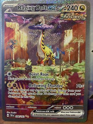 Raging Bolt EX SIR 208 162 NM Temporal Forces Pokemon TCG Card Ultra