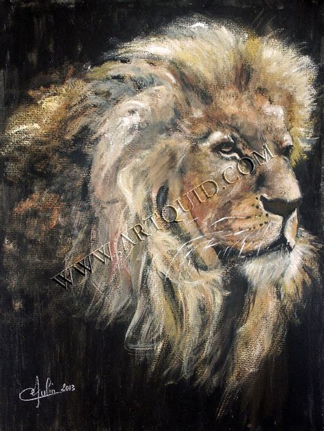 Le Lion Gouache 50 X 60 Cm Auteure Julia Colletto