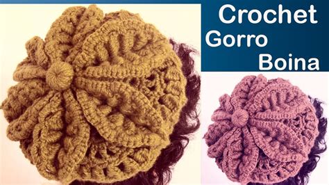 Crochet Gorro Boina De Hojas D En Punto Rueda De La Fortuna Tejido