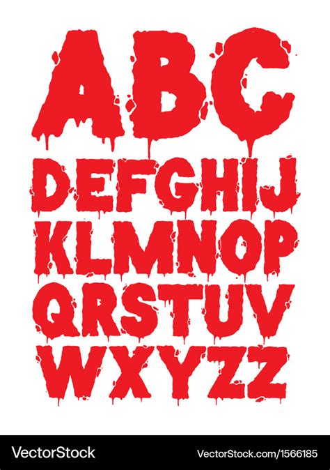 Grunge Font Alphabet Royalty Free Vector Image