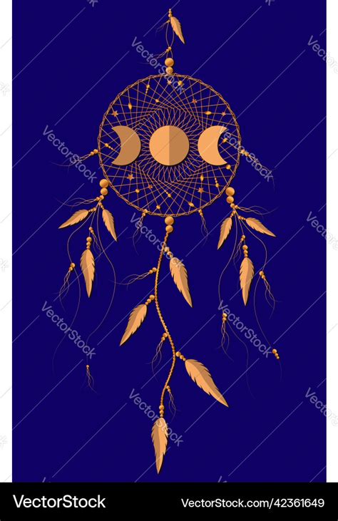 Dreamcatcher Mandala Ornament Moon Phases Vector Image