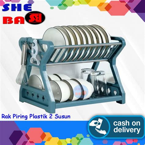 Jual Rak Piring Plastik Susun Rak Pengering Cuci Piring Mangkok