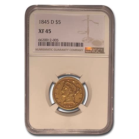 Buy 1845 D 5 Liberty Gold Half Eagle Xf 45 Ngc Apmex