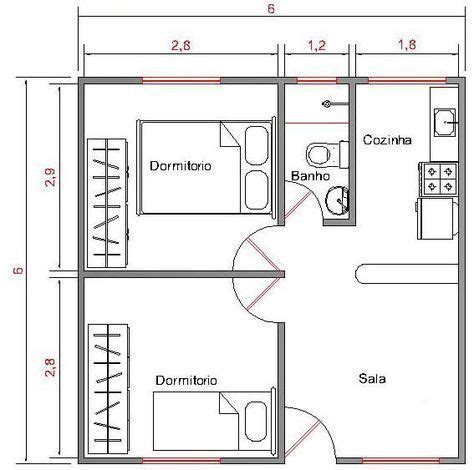 Peque O Plano De Casa Con Dormitorios M En Planos De